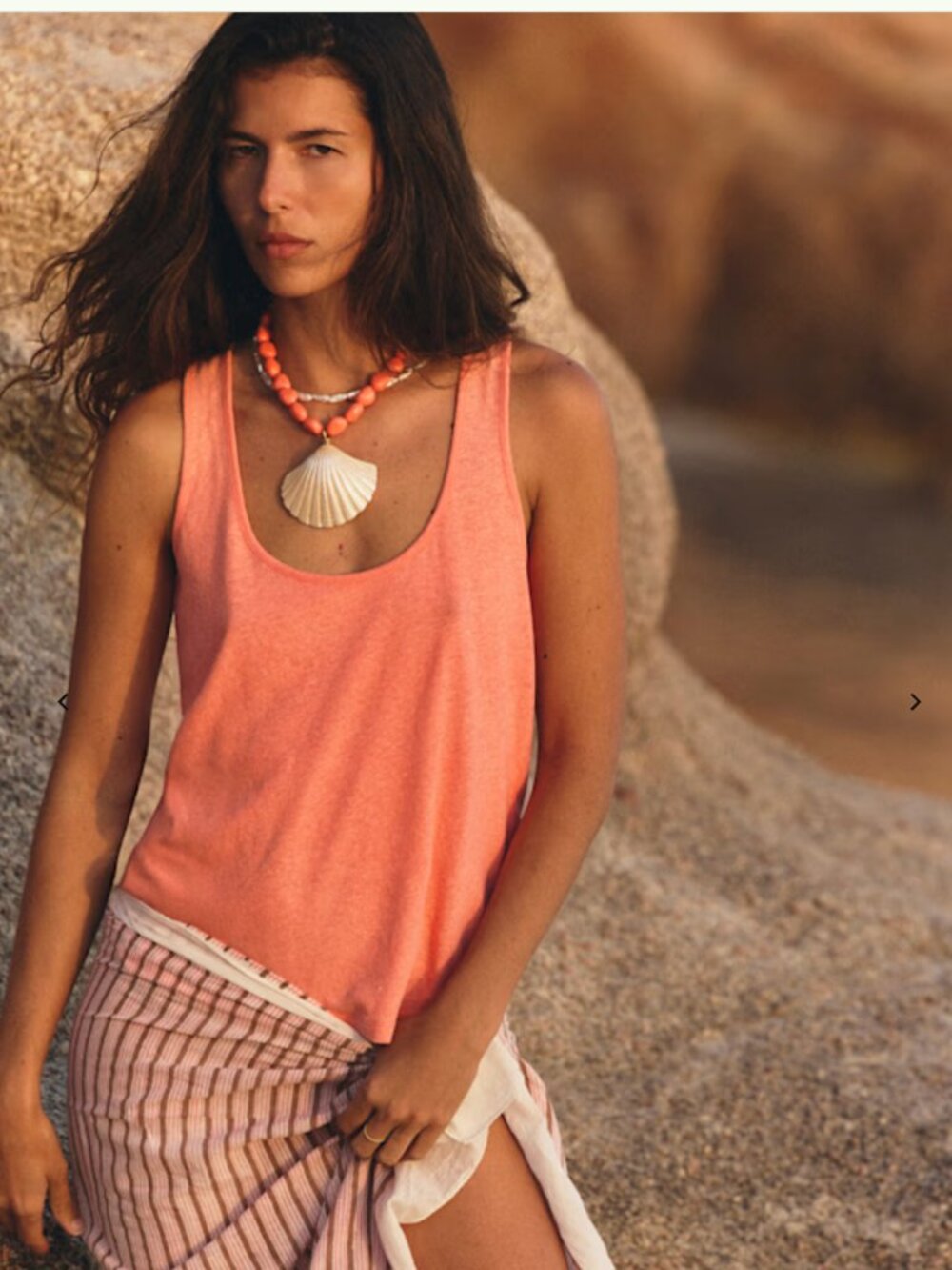 NWT SEZANE John Top in Peach Fade Out Size M